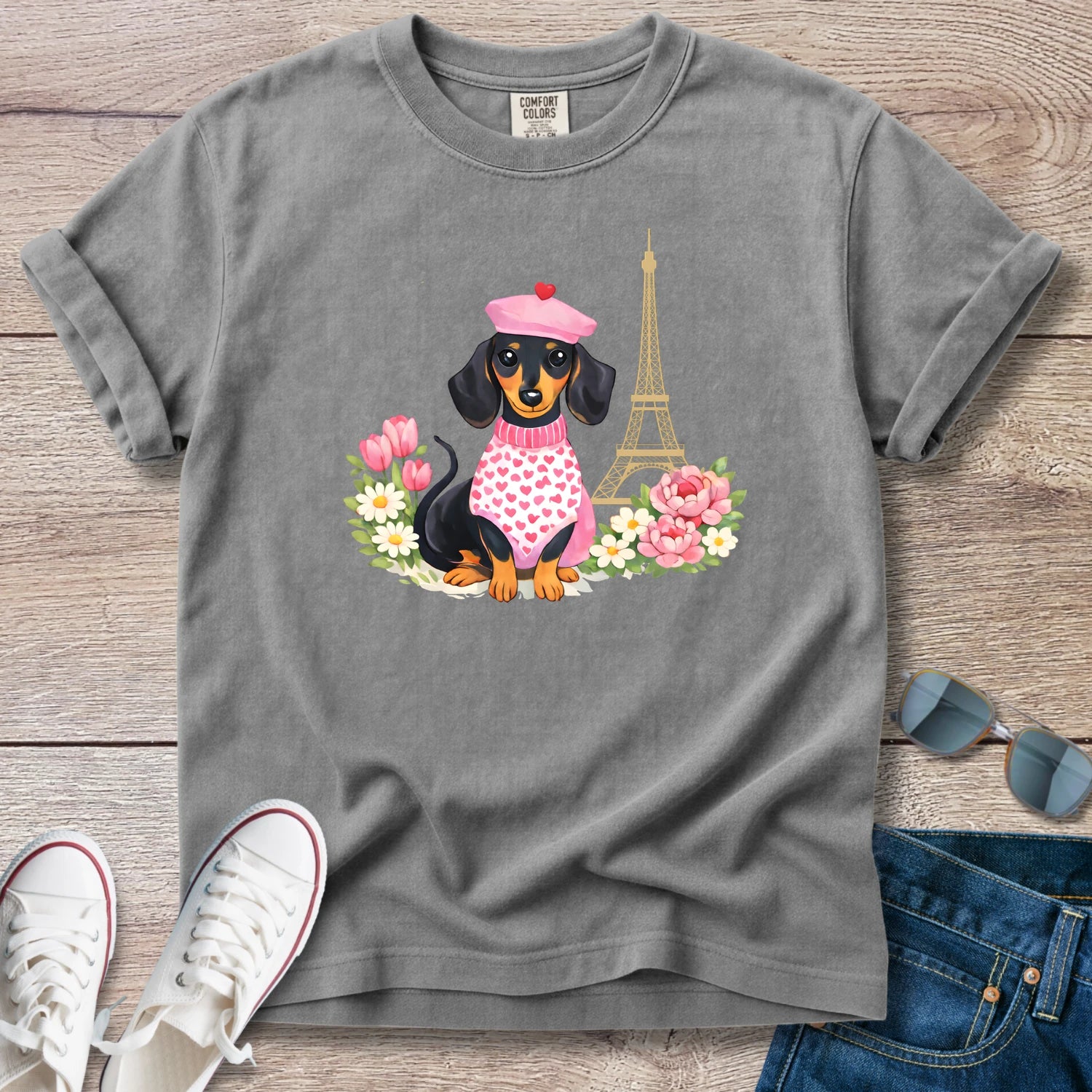 Spring in Paris Doxie T-Shirt