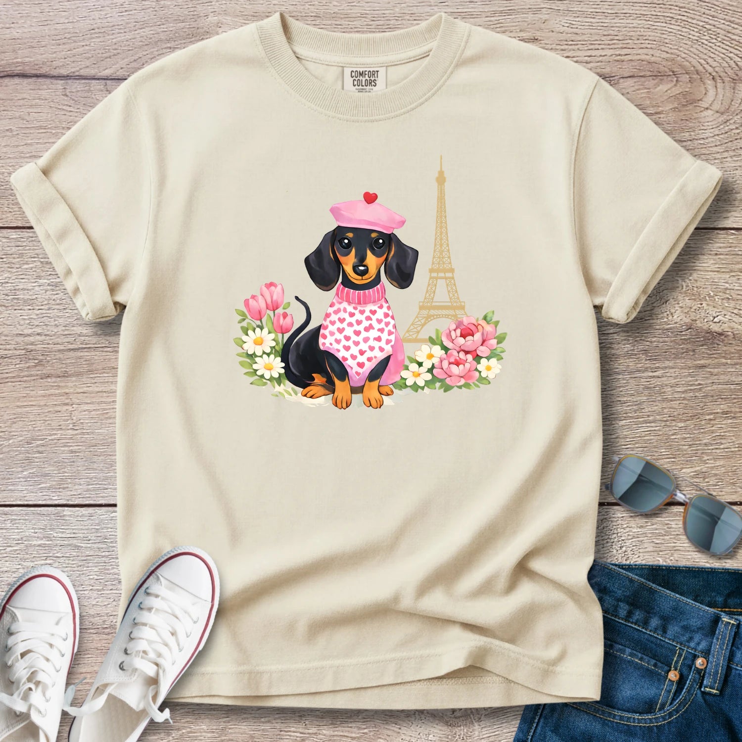 Spring in Paris Doxie T-Shirt