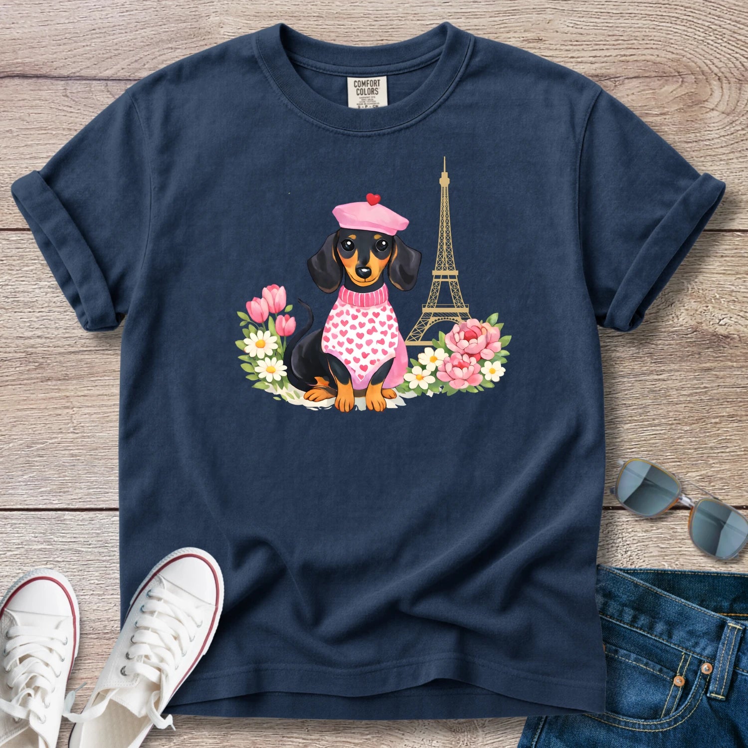 Spring in Paris Doxie T-Shirt