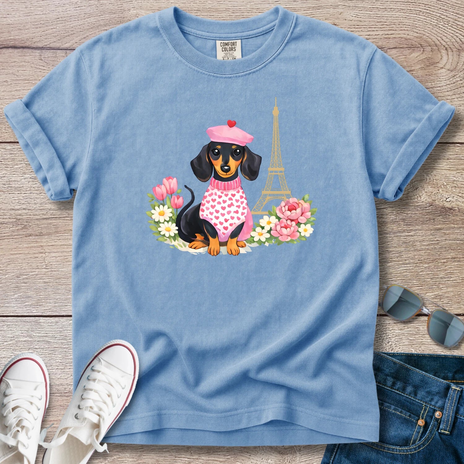 Spring in Paris Doxie T-Shirt