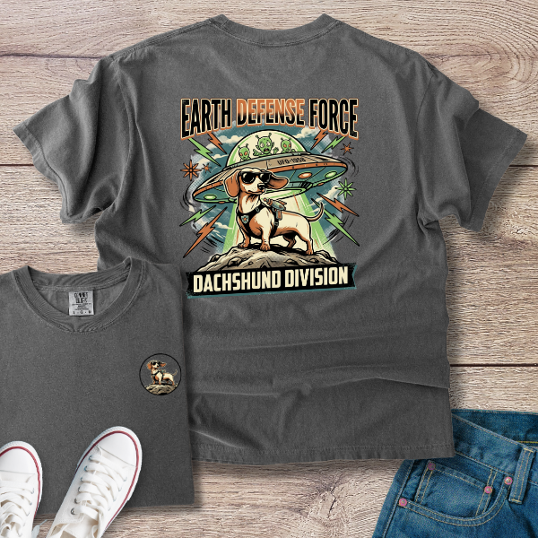 Dachshund Division T‑Shirt — "Earth Defense Force"