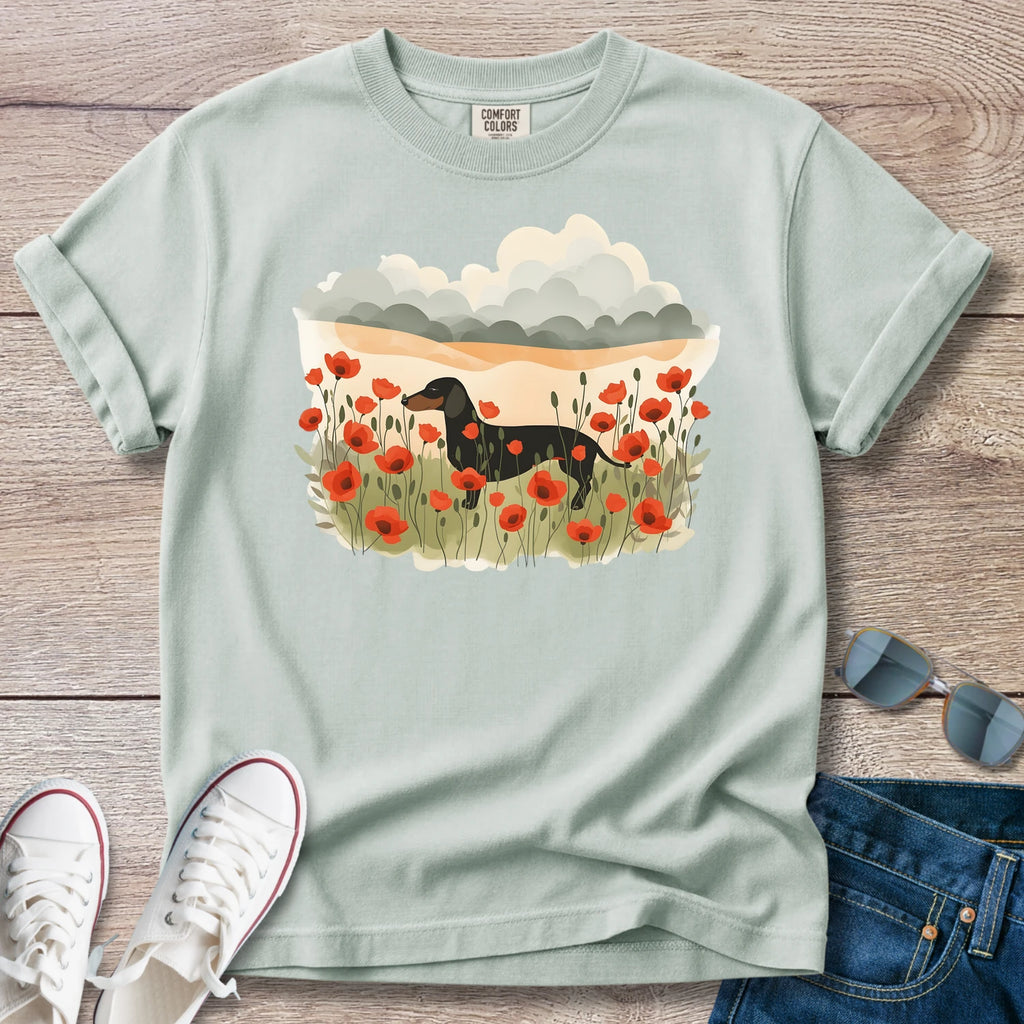 Poppy Field Dachshund T-Shirt