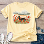 Poppy Field Dachshund T-Shirt