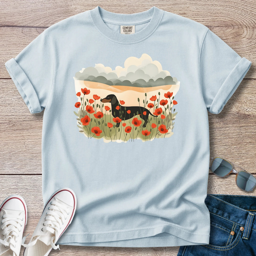 Poppy Field Dachshund T-Shirt