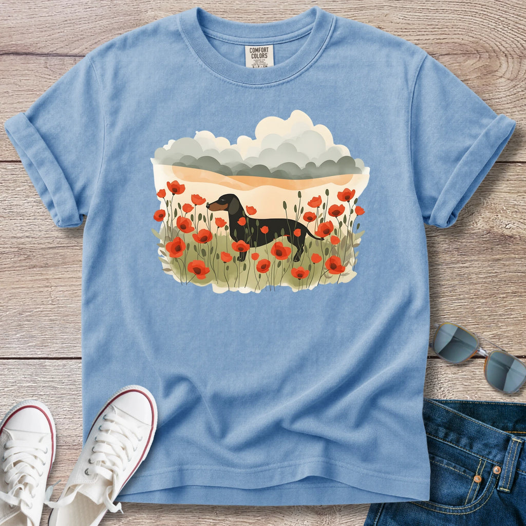 Poppy Field Dachshund T-Shirt