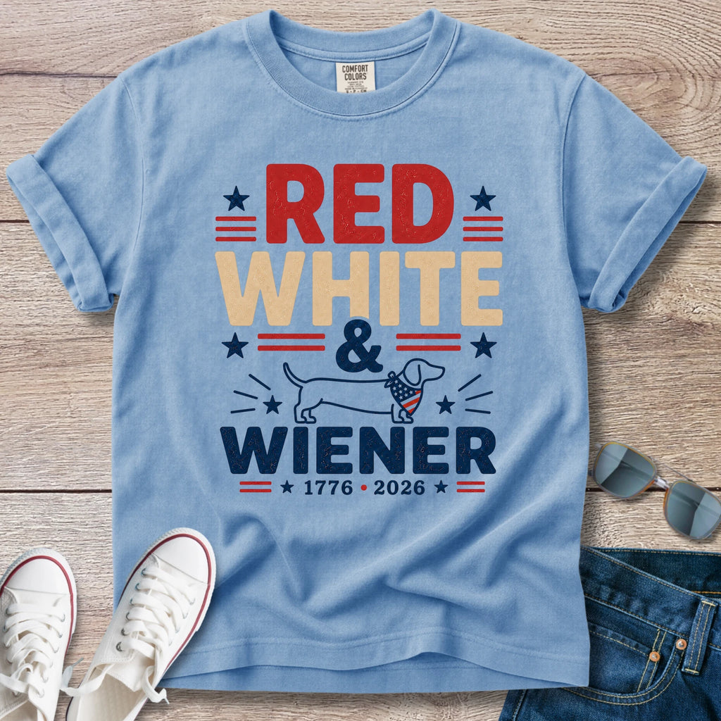 Red White and Weiner Dachshund T-shirt