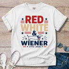 Red White and Weiner Dachshund T-shirt