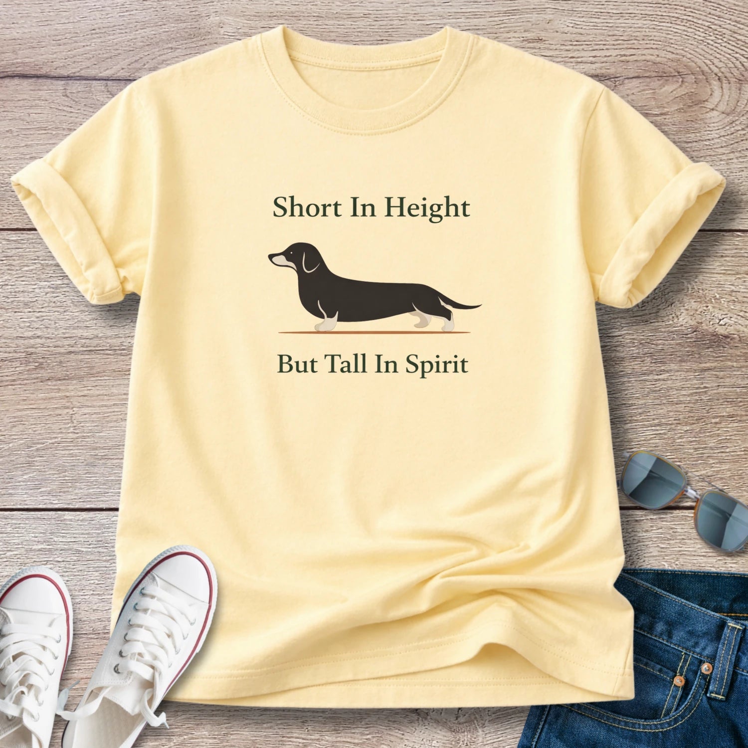 Short In Height, But Tall In Spirit Dachshund T-Shirt