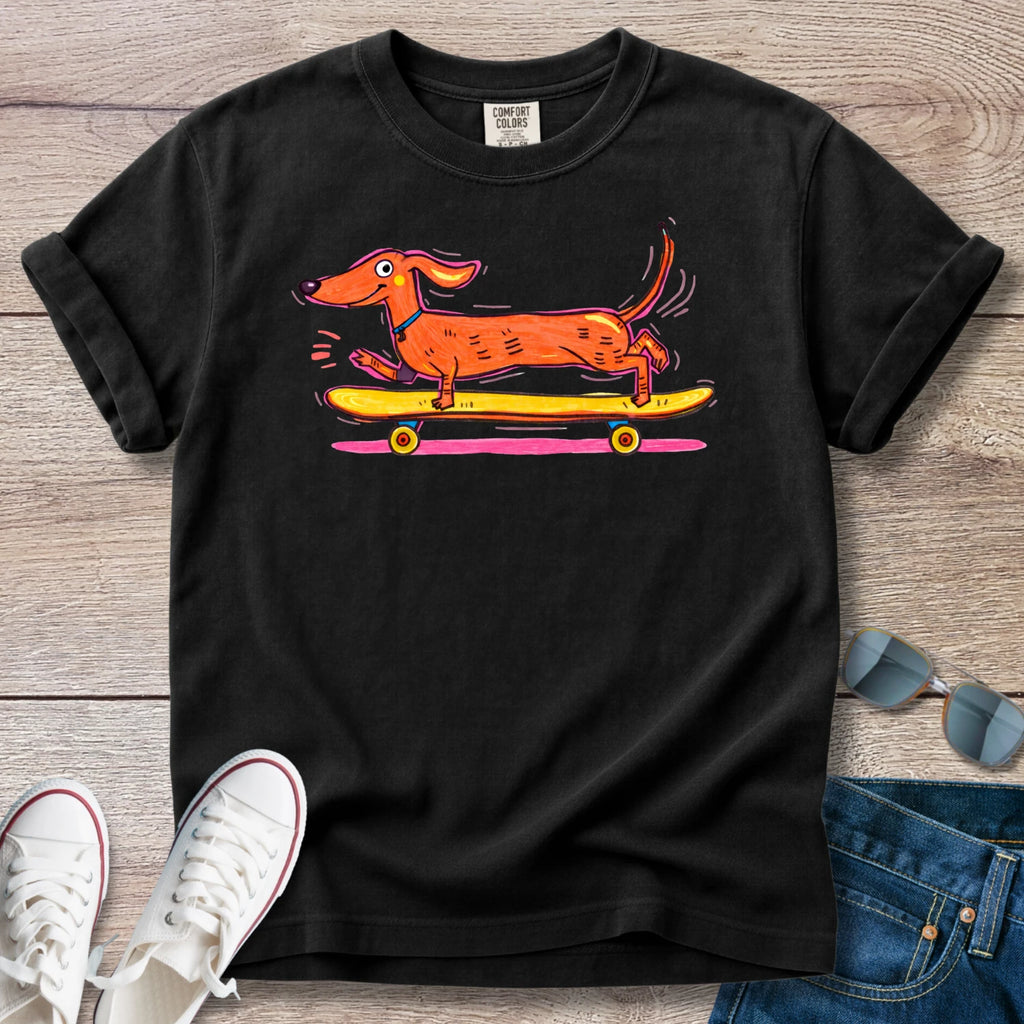 Dex Longboarding Dachshund T-Shirt