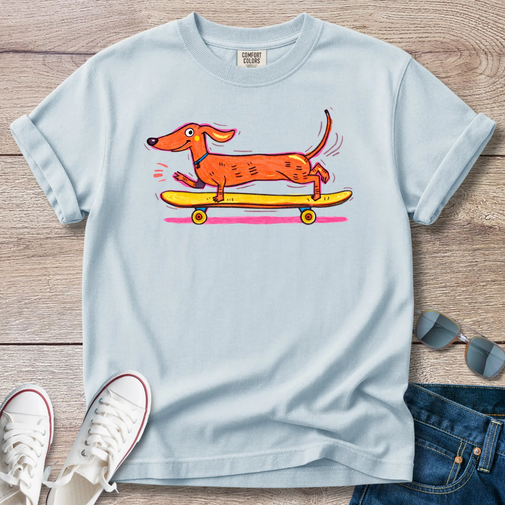 Dex Longboarding Dachshund T-Shirt