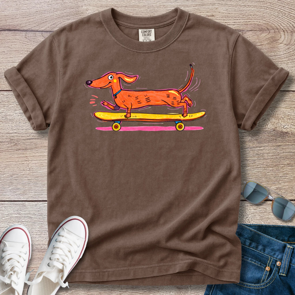 Dex Longboarding Dachshund T-Shirt
