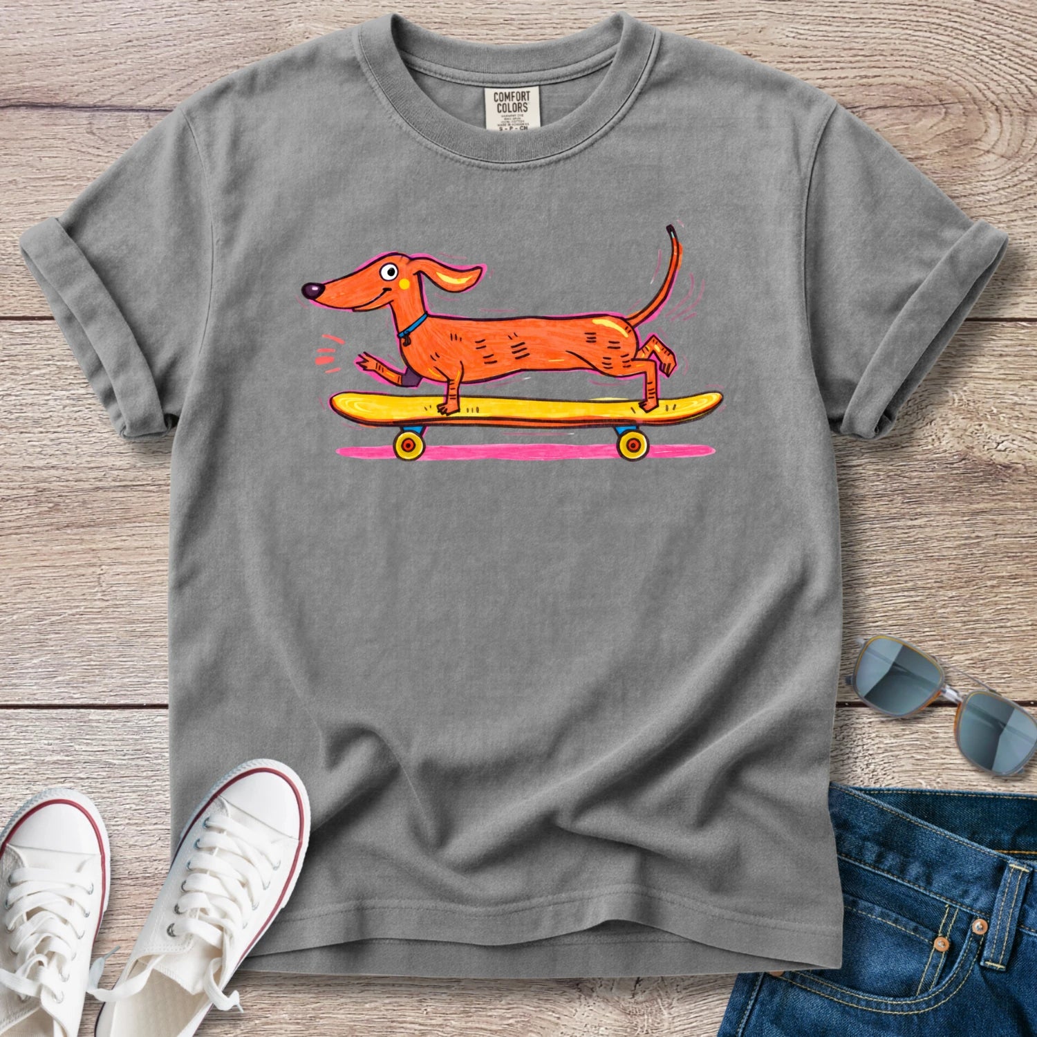 Dex Longboarding Dachshund T-Shirt