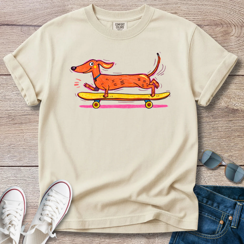 Dex Longboarding Dachshund T-Shirt