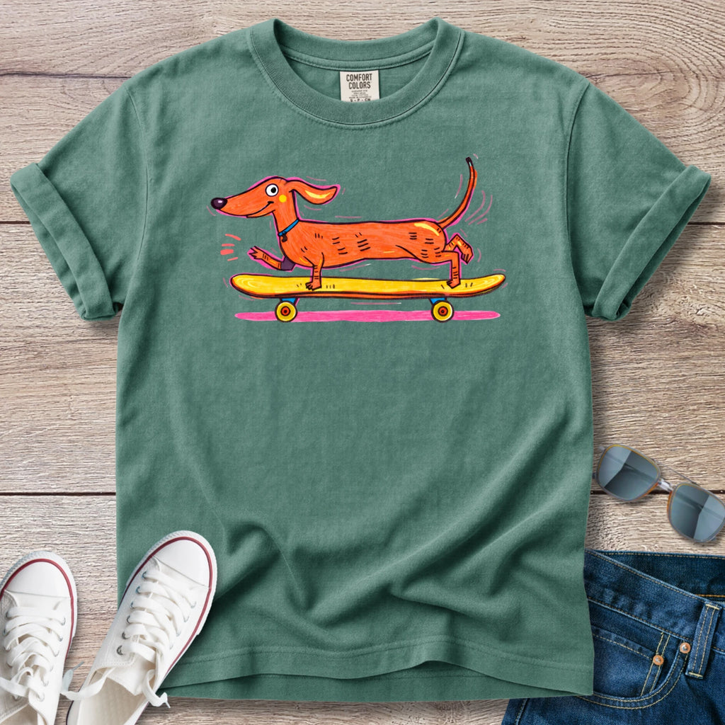 Dex Longboarding Dachshund T-Shirt