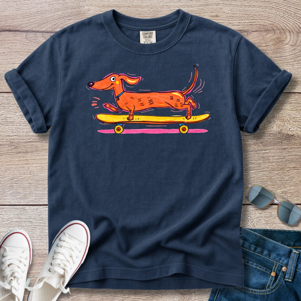 Dex Longboarding Dachshund T-Shirt