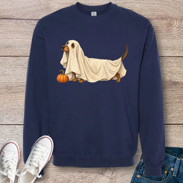 Spooky Ghost Dachshund Halloween Sweatshirt