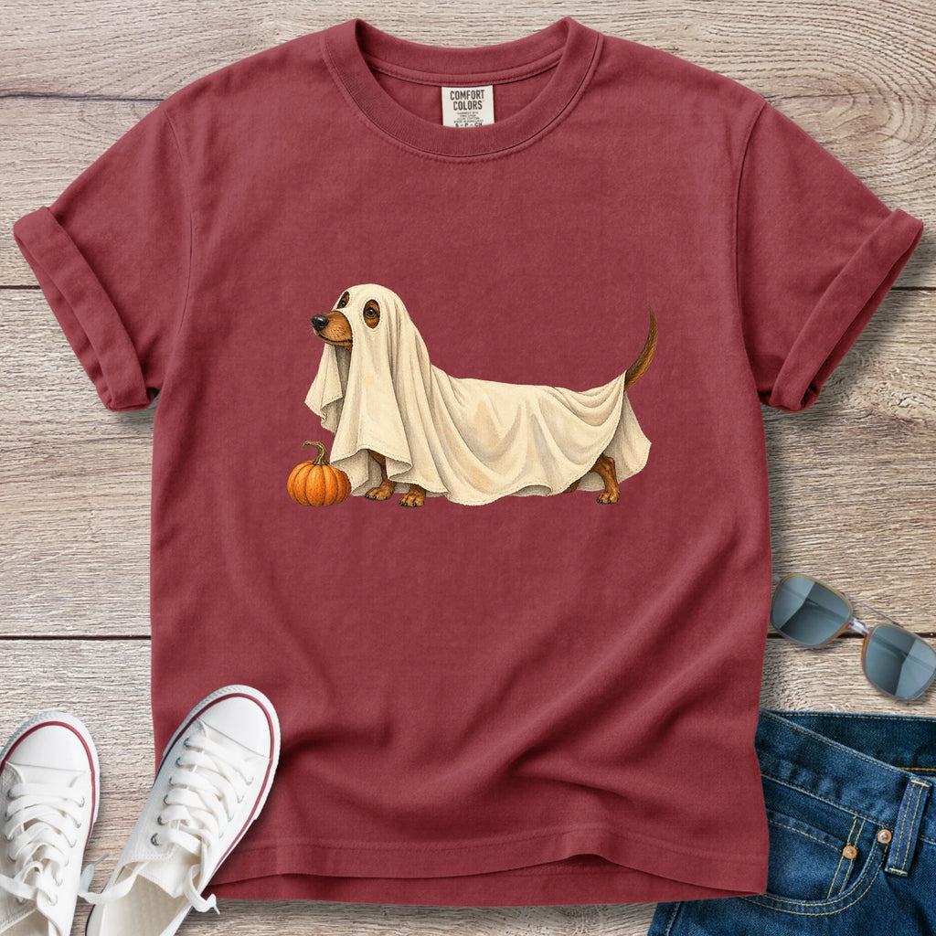 Spooky Ghost Dachshund Halloween T-Shirt – Ghost Doxie Tee