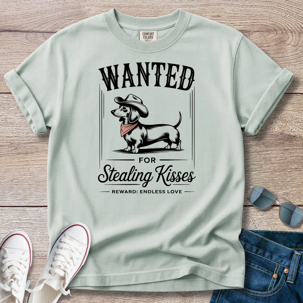 Wanted for Stealing Kisses Dachshund T-Shirt