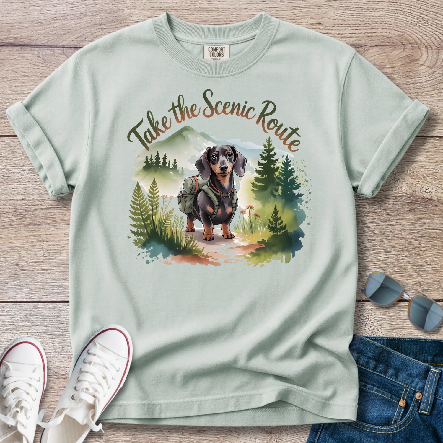 Take the Scenic Route Dachshund T-Shirt