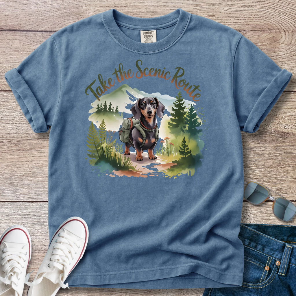 Take the Scenic Route Dachshund T-Shirt