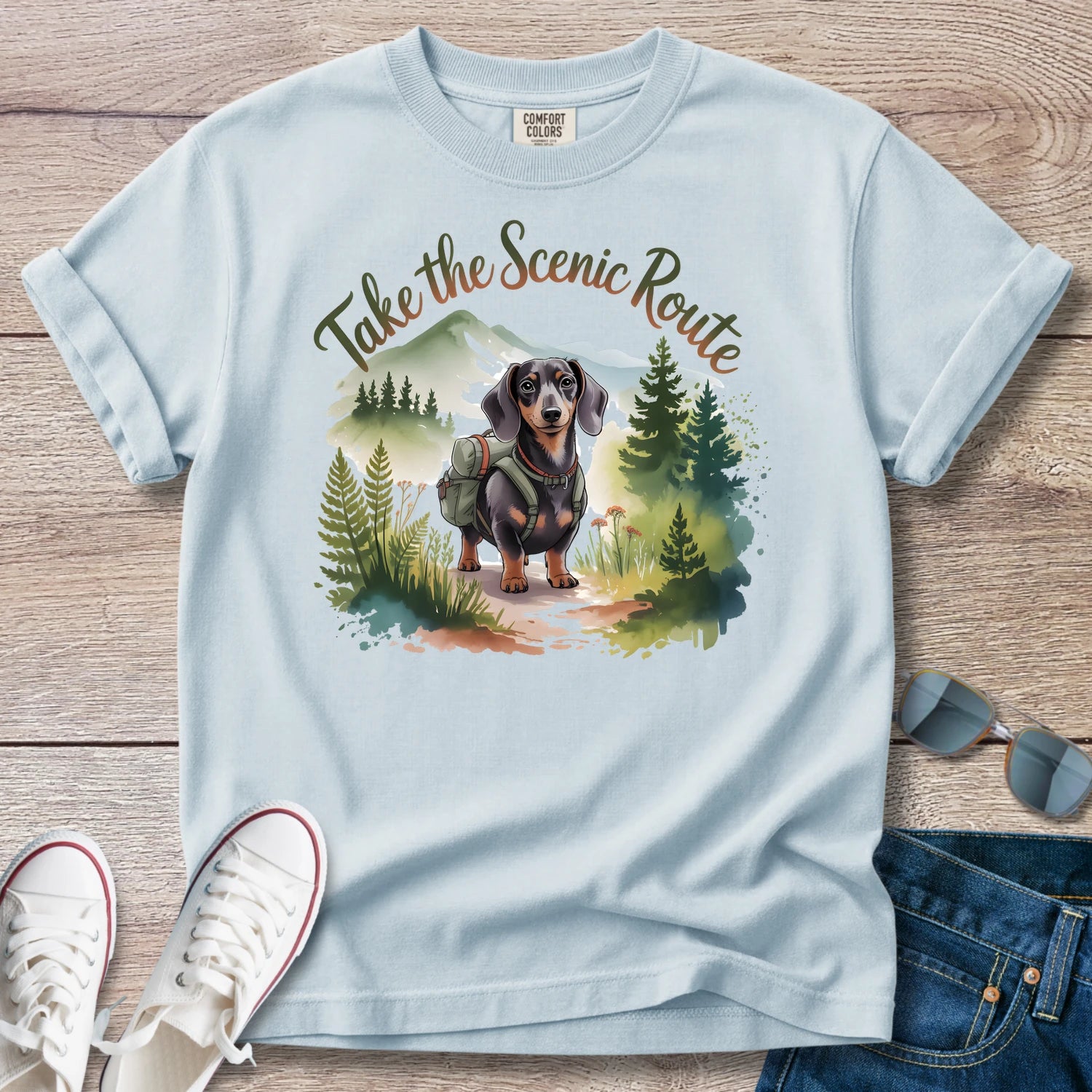 Take the Scenic Route Dachshund T-Shirt