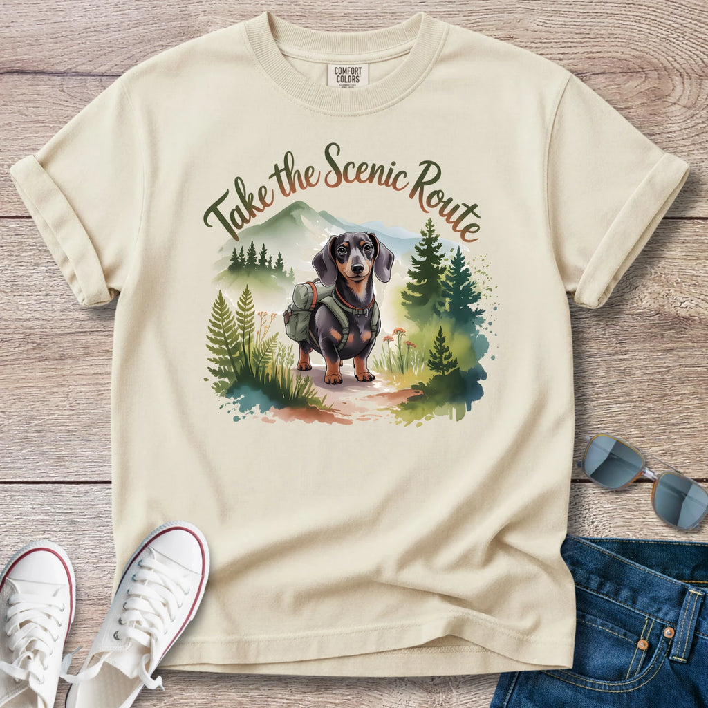 Take the Scenic Route Dachshund T-Shirt
