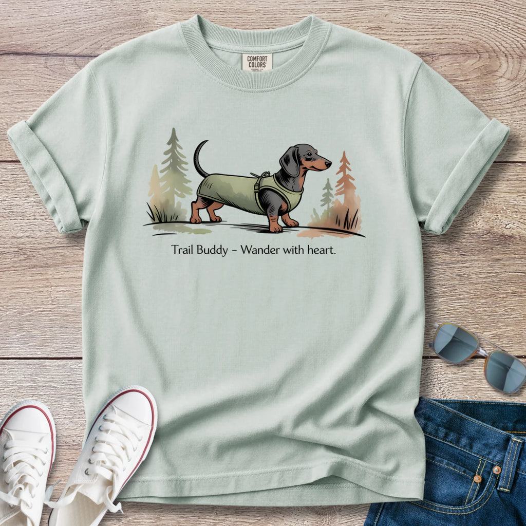 Dachshund Trail Buddy Wander with heart T-Shirt