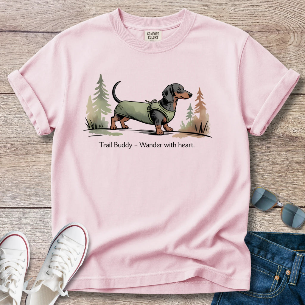 Dachshund Trail Buddy Wander with heart T-Shirt