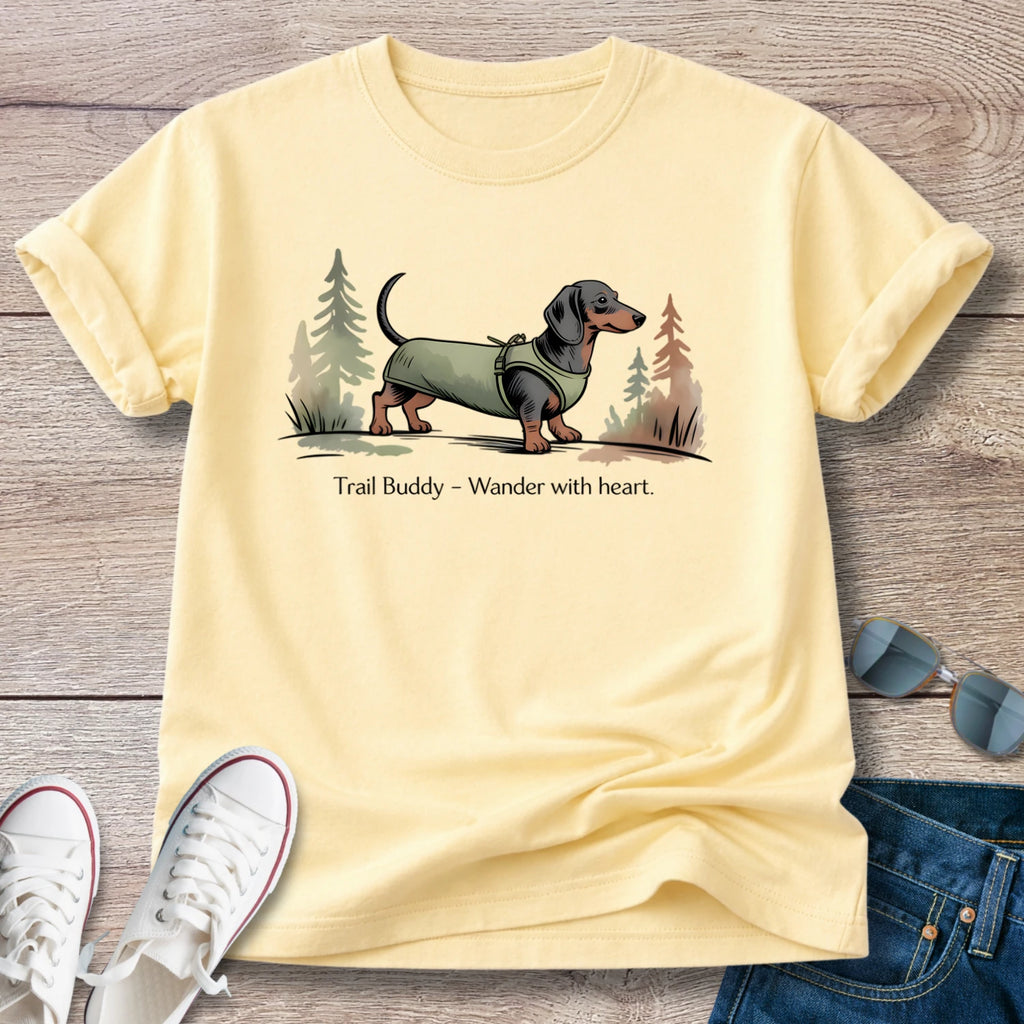 Dachshund Trail Buddy Wander with heart T-Shirt