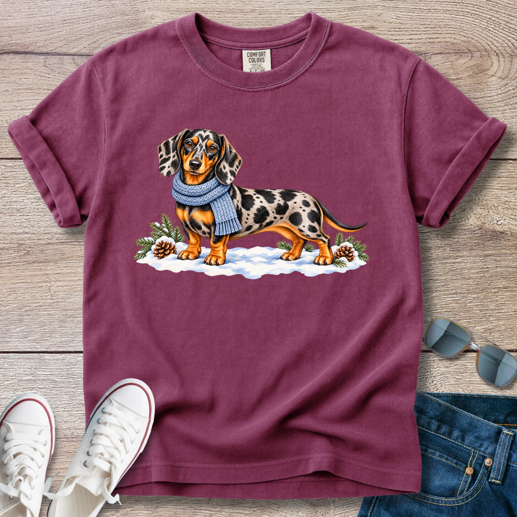 Dapple Dachshund Winter Scarf T-Shir
