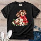 Chocolate Dapple Dachshund Christmas Scarf T-Shirt