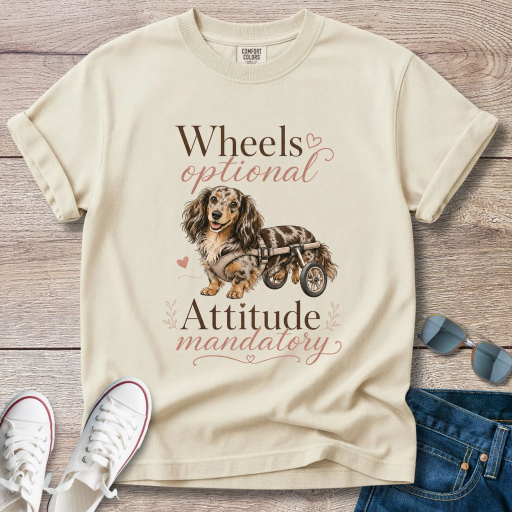Wheels Optional, Attitude Mandatory — Doxie IVDD Warrior Shirt