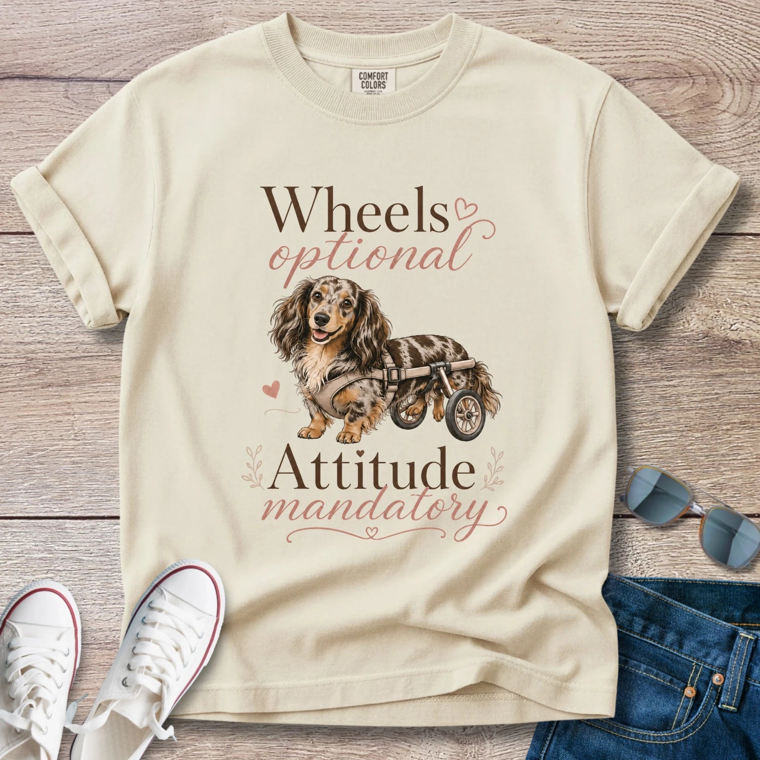 Wheels Optional, Attitude Mandatory — Doxie IVDD Warrior Shirt