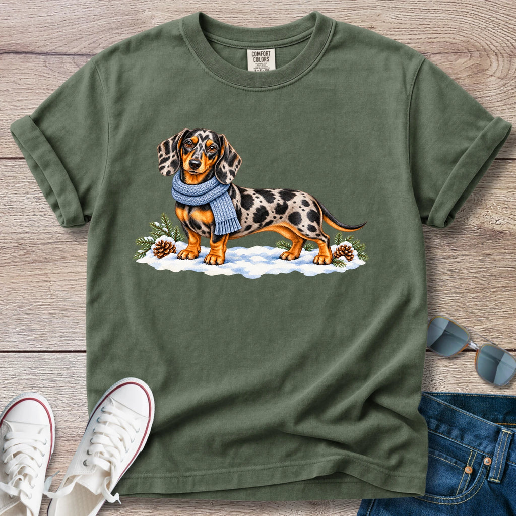 Dapple Dachshund Winter Scarf T-Shir