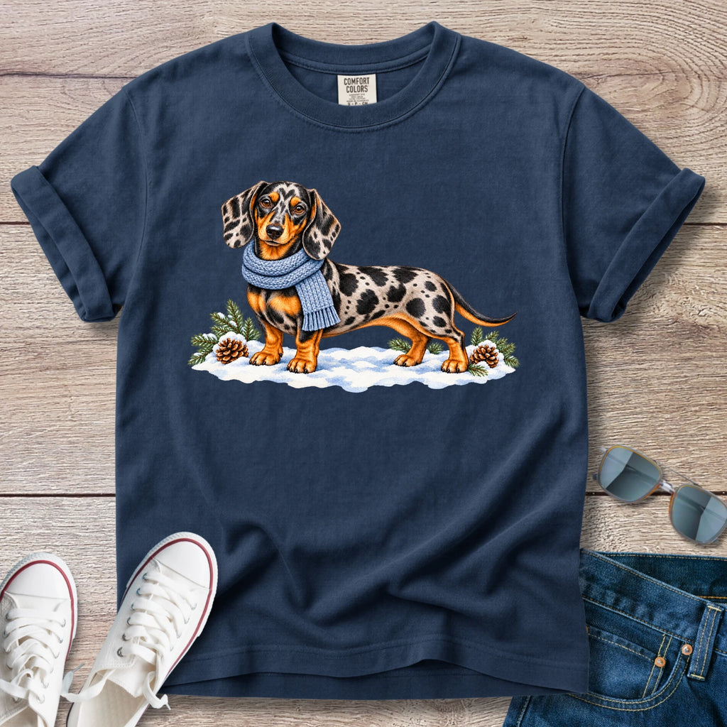 Dapple Dachshund Winter Scarf T-Shir