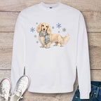 Cream Longhaired Dachshund Winter Scarf Sweatshirt