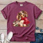 Chocolate Dapple Dachshund Christmas T-Shirt