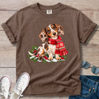 Chocolate Dapple Dachshund Christmas Scarf T-Shirt