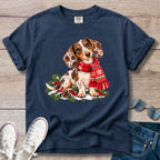 Chocolate Dapple Dachshund Christmas Scarf T-Shirt