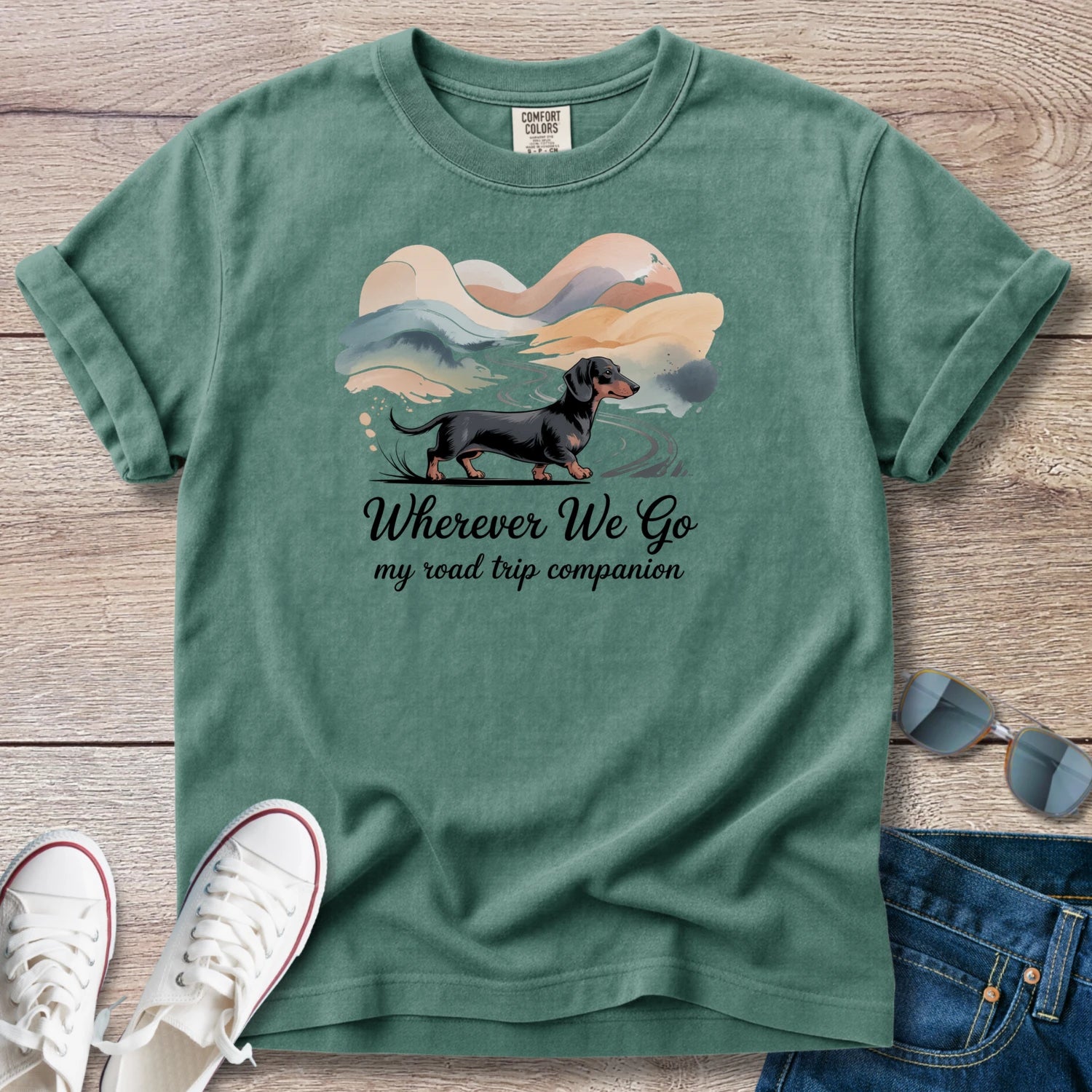 Wherever We Go Dachshund T-Shirt
