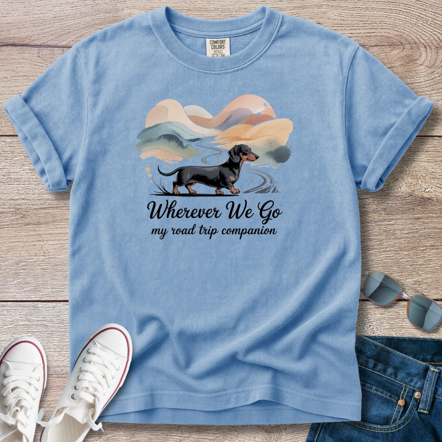 Wherever We Go Dachshund T-Shirt
