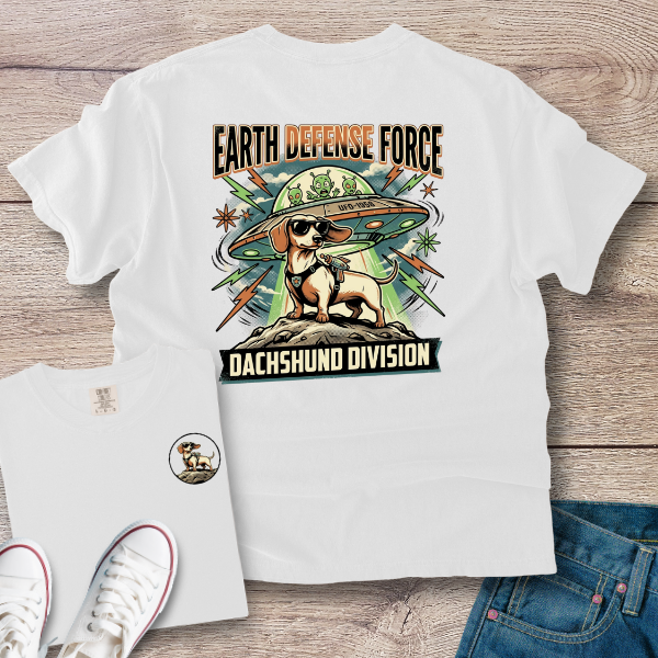 Dachshund Division T‑Shirt — "Earth Defense Force"