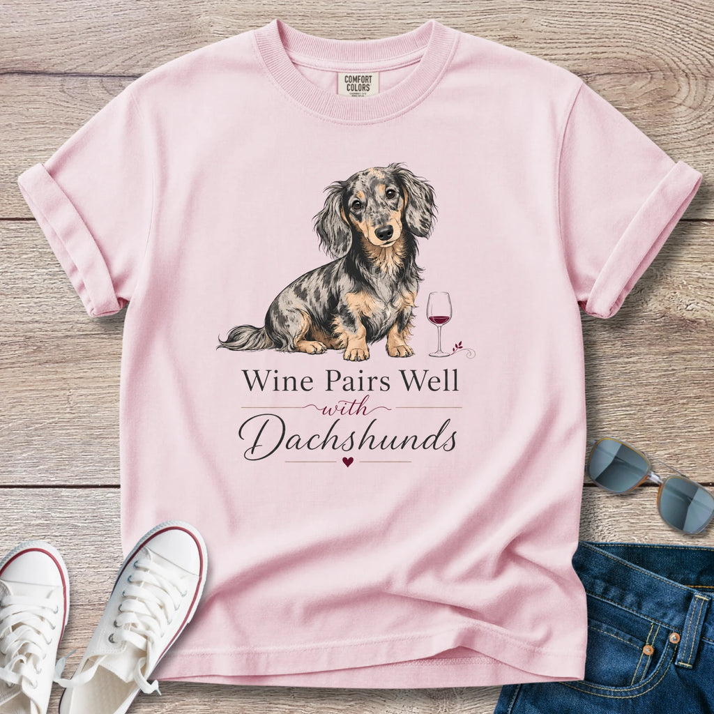 Wine Pairs Well with Dachshunds T-Shirt