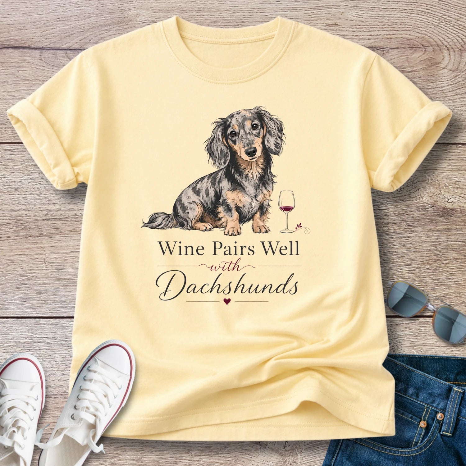 Wine Pairs Well with Dachshunds T-Shirt