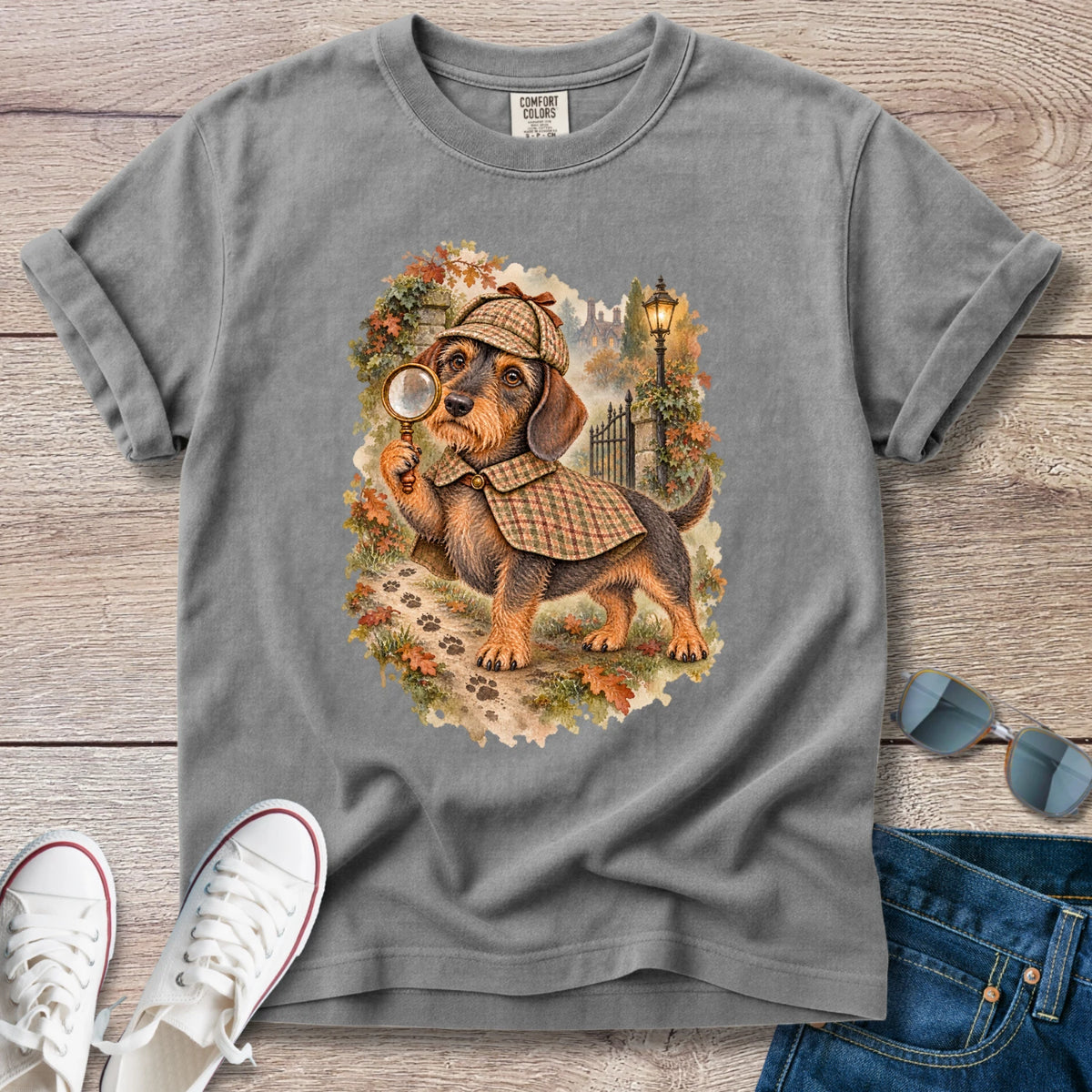 Wirehaired Dachshund Detective T-Shirt