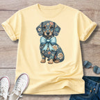 Blue Spring Floral Doxie T-Shirt