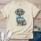 Blue Spring Floral Doxie T-Shirt